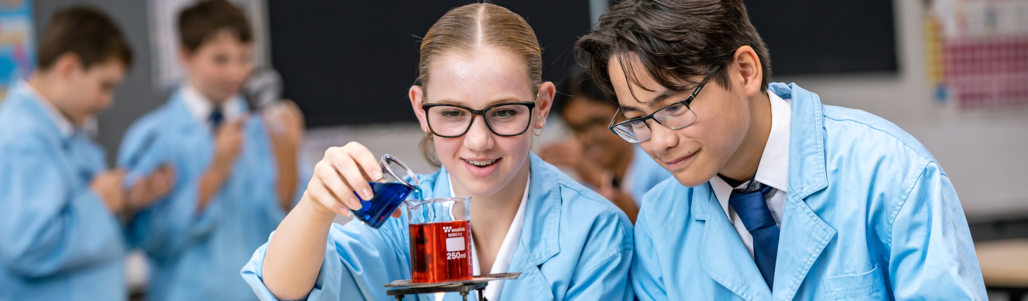 Students doing a science experiment
